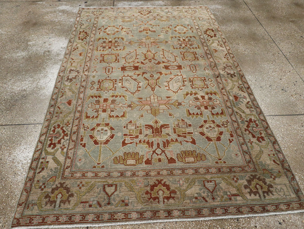 Vintage Persian Malayer Accent Rug, No.32002 - Staging