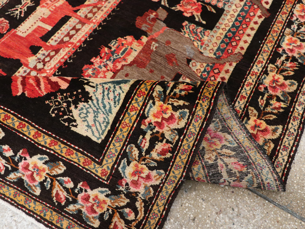 Vintage Pictorial Karabagh Rug, No.32009 - Staging