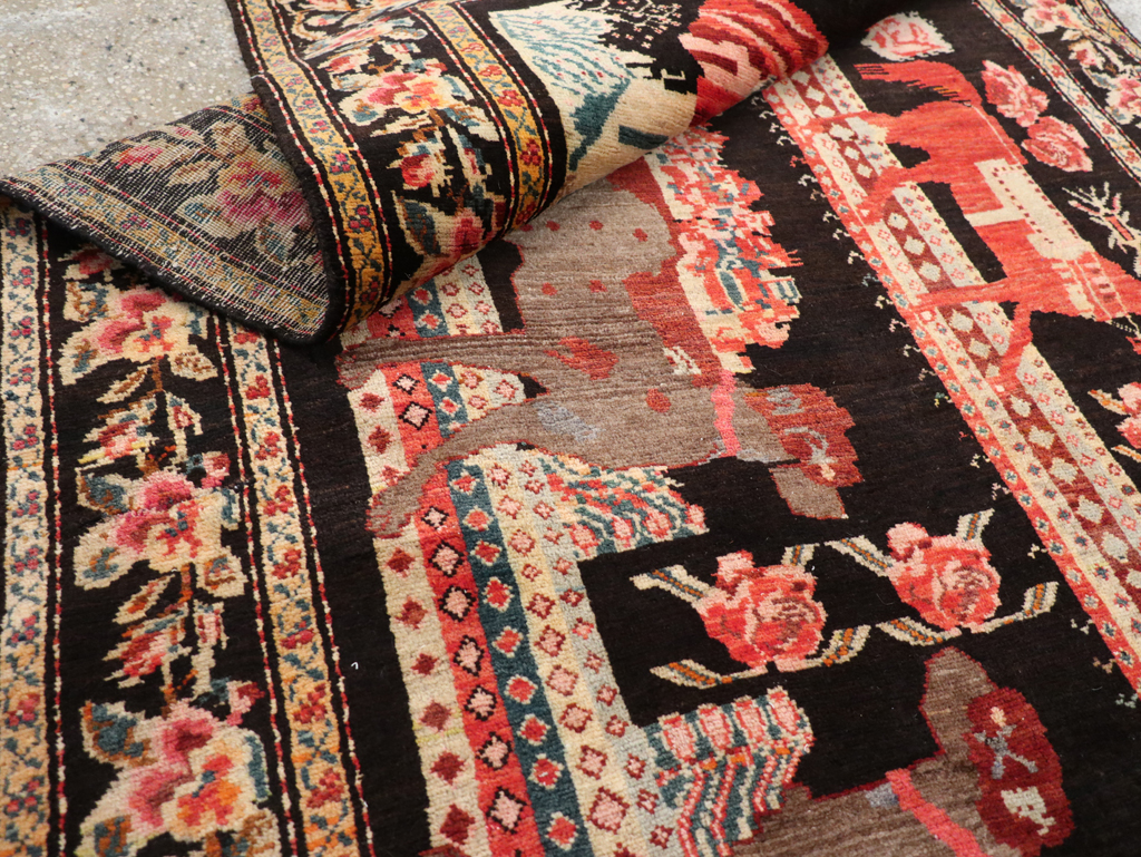 Vintage Pictorial Karabagh Rug, No.32009 - Staging