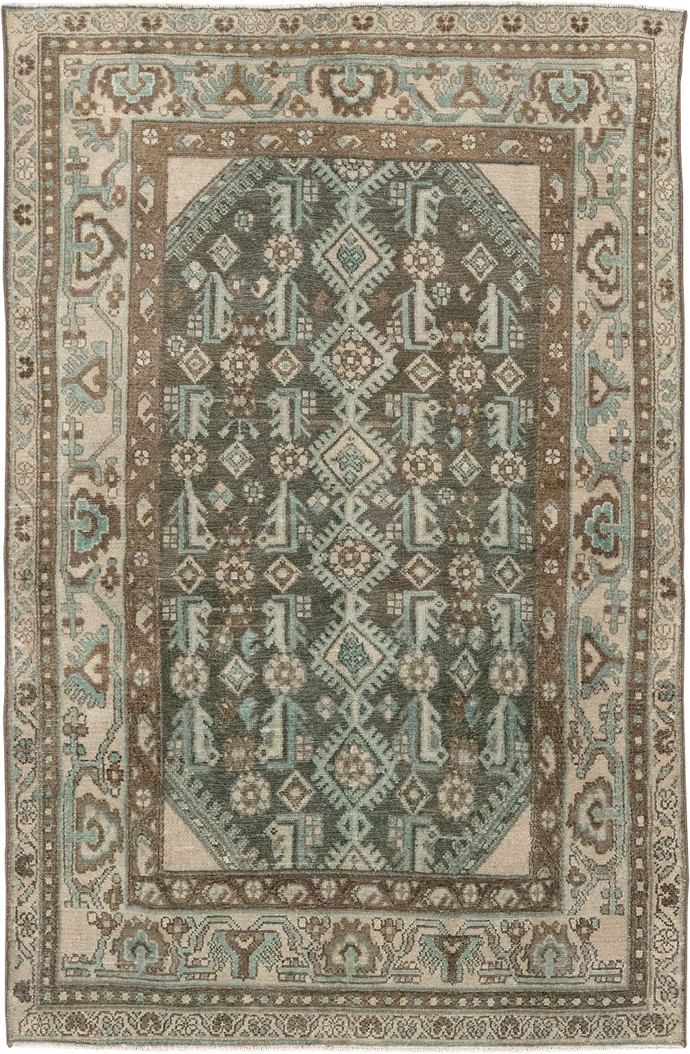 Vintage Persian Malayer Throw Rug, No.32013 - Staging