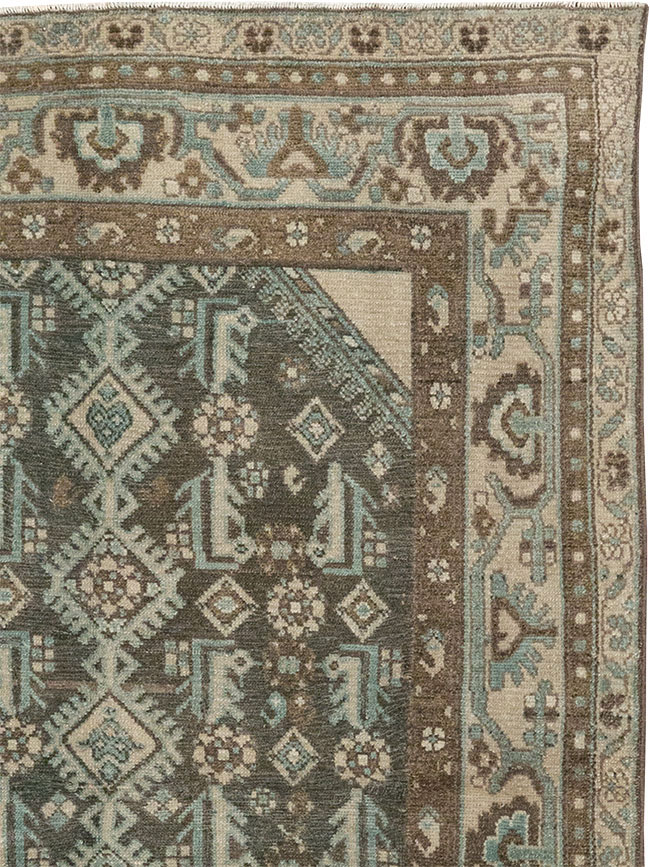 Vintage Persian Malayer Throw Rug, No.32013 - Staging