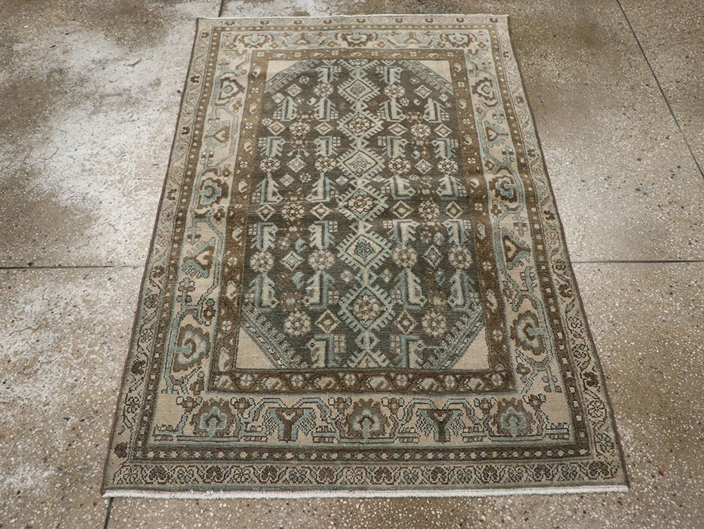 Vintage Persian Malayer Throw Rug, No.32013 - Staging