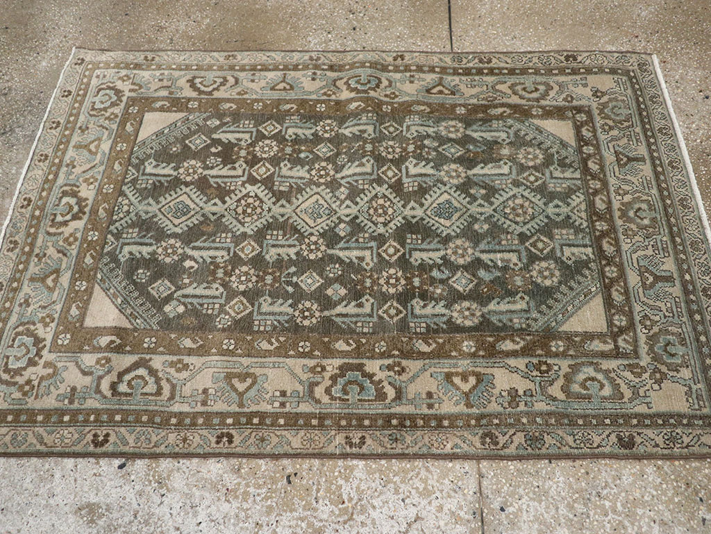 Vintage Persian Malayer Throw Rug, No.32013 - Staging