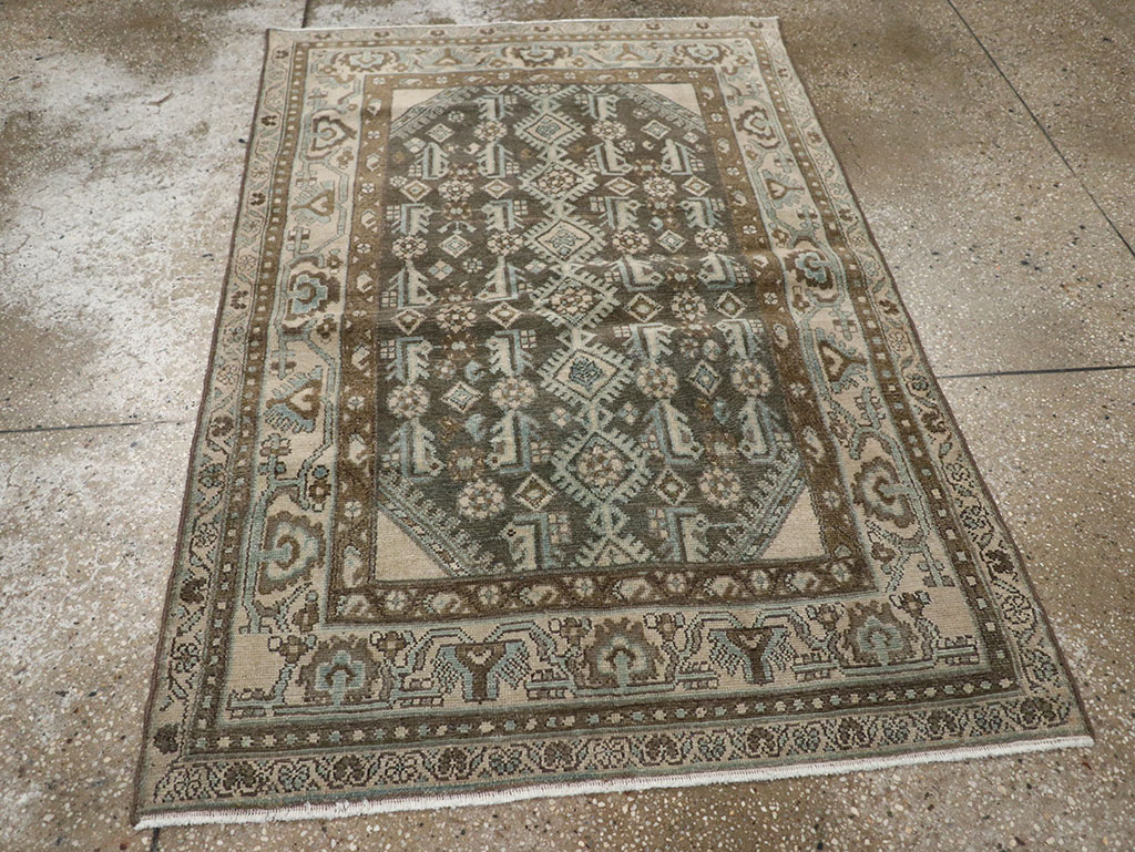 Vintage Persian Malayer Throw Rug, No.32013 - Staging