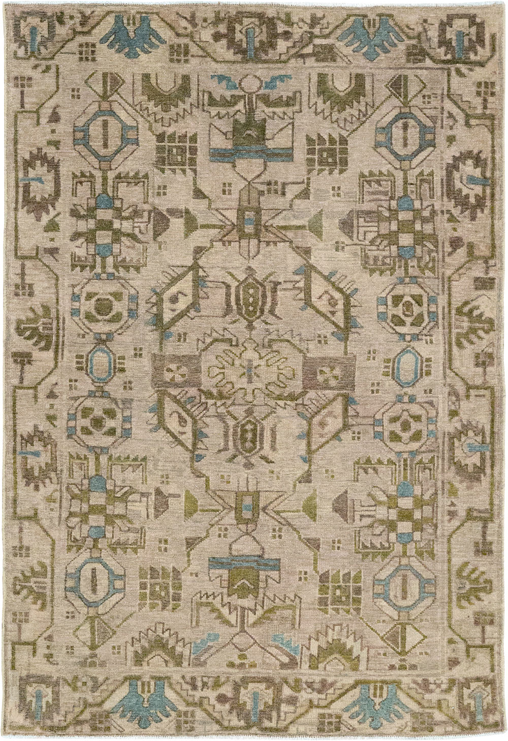 Vintage Persian Malayer Throw Rug (Pair: 1 of 2), No.32016 - Staging