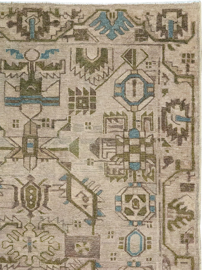 Vintage Persian Malayer Throw Rug (Pair: 1 of 2), No.32016 - Staging