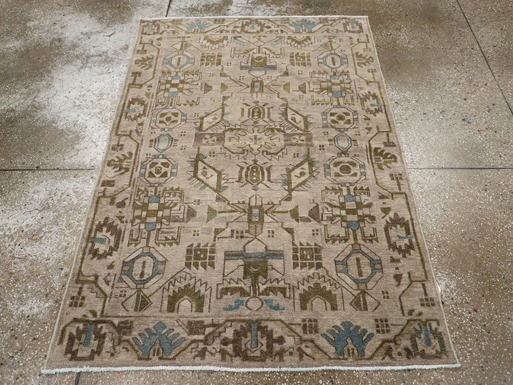 Vintage Persian Malayer Throw Rug (Pair: 1 of 2), No.32016 - Staging