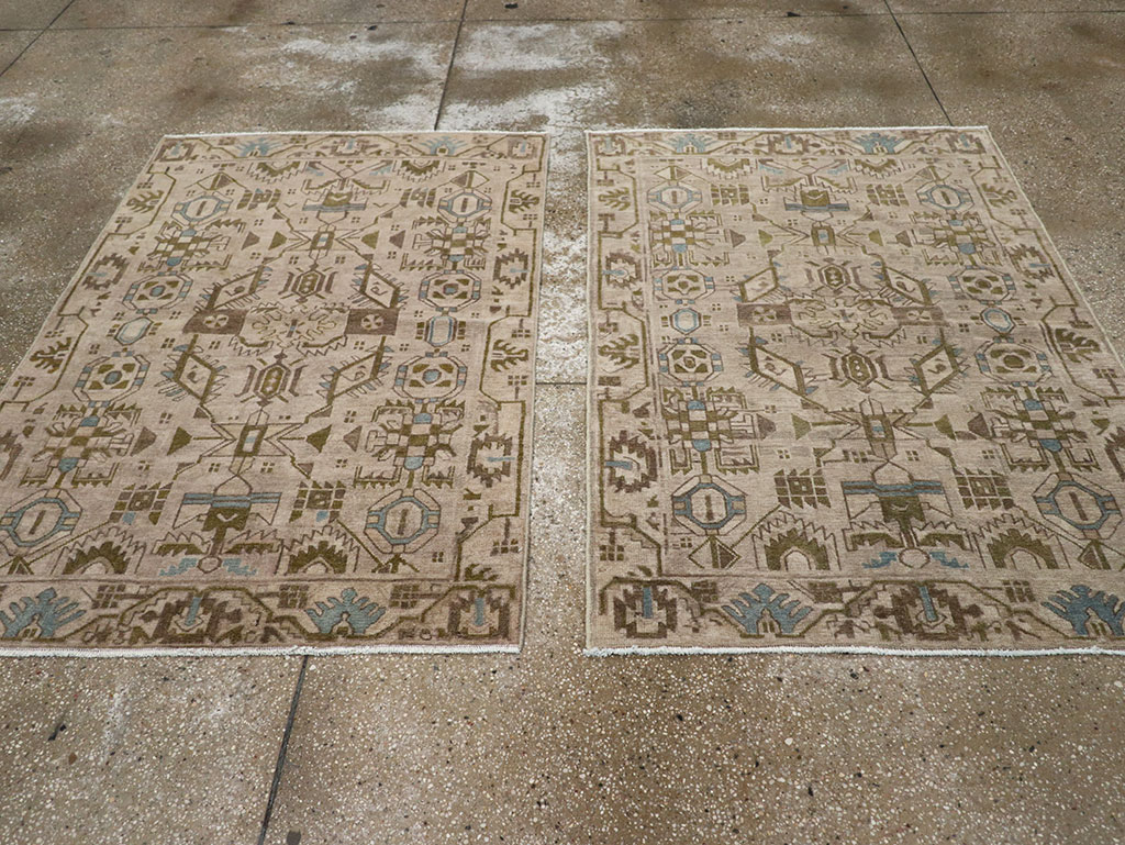 Vintage Persian Malayer Throw Rug (Pair: 1 of 2), No.32016 - Staging