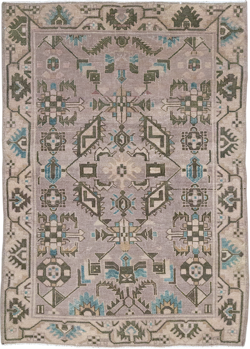 Vintage Persian Malayer Throw Rug, No.32017 - Staging