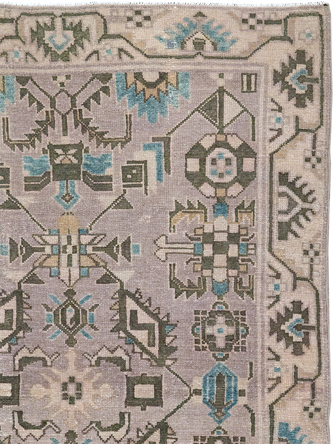 Vintage Persian Malayer Throw Rug, No.32017 - Staging