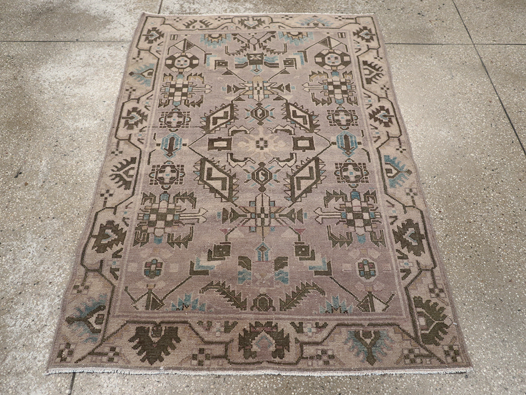 Vintage Persian Malayer Throw Rug, No.32017 - Staging
