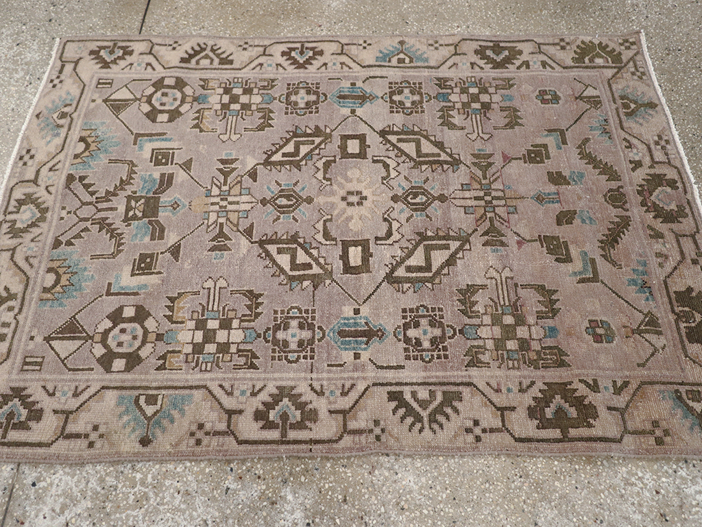 Vintage Persian Malayer Throw Rug, No.32017 - Staging