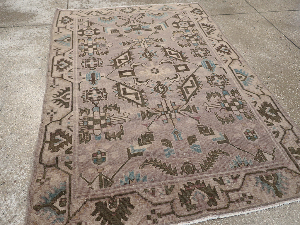 Vintage Persian Malayer Throw Rug, No.32017 - Staging