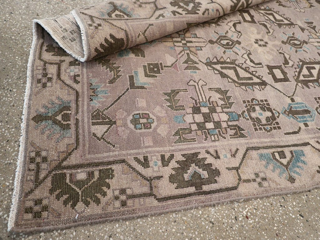 Vintage Persian Malayer Throw Rug, No.32017 - Staging