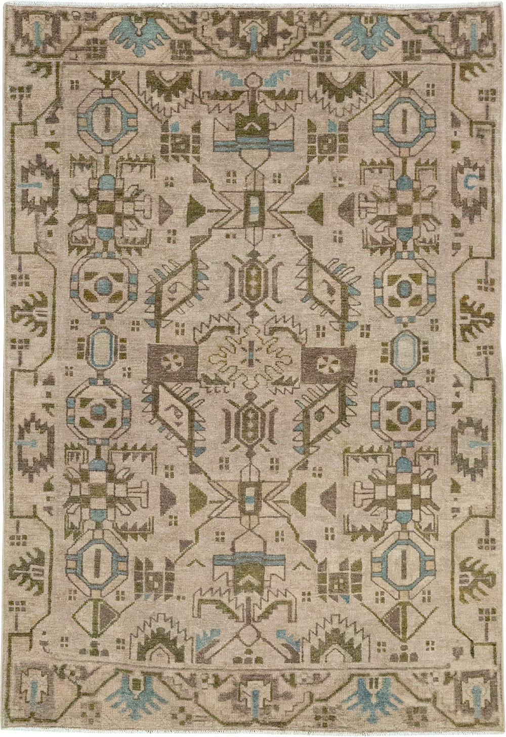 Vintage Persian Malayer Throw Rug (Pair: 2 of 2), No.32018 - Staging