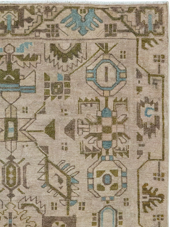 Vintage Persian Malayer Throw Rug (Pair: 2 of 2), No.32018 - Staging