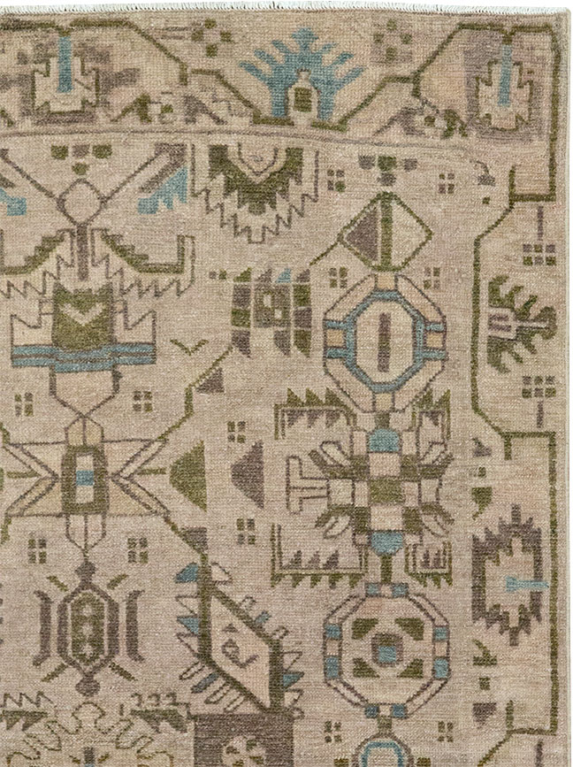 Vintage Persian Malayer Throw Rug (Pair: 2 of 2), No.32018 - Staging