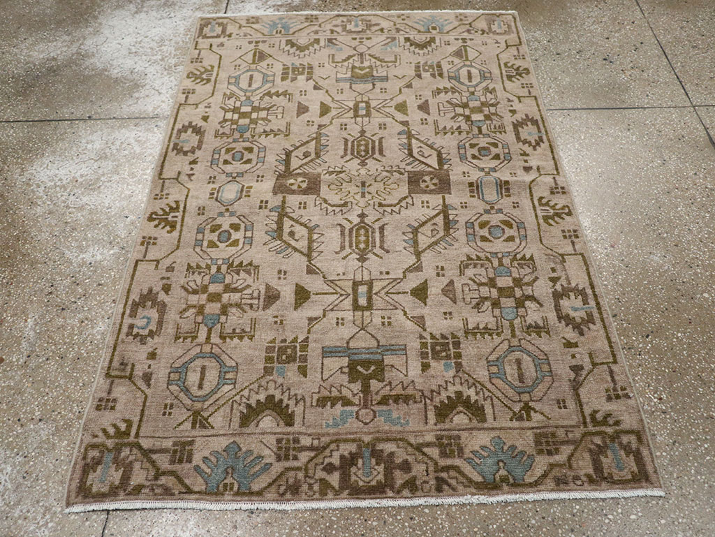 Vintage Persian Malayer Throw Rug (Pair: 2 of 2), No.32018 - Staging