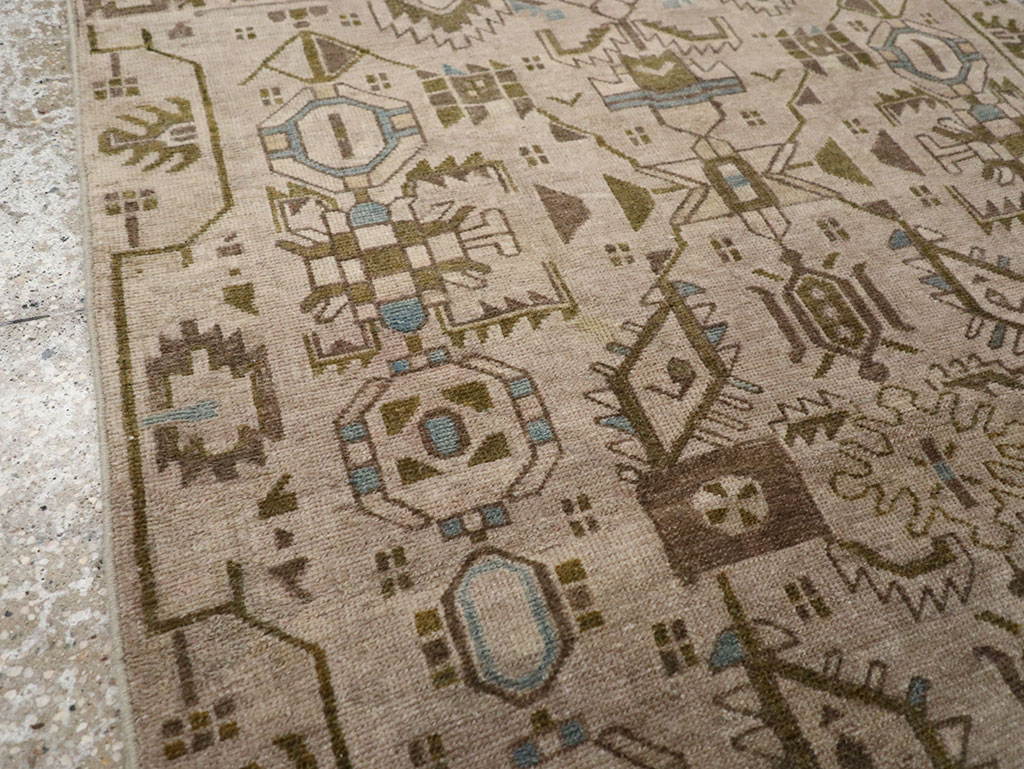 Vintage Persian Malayer Throw Rug (Pair: 2 of 2), No.32018 - Staging