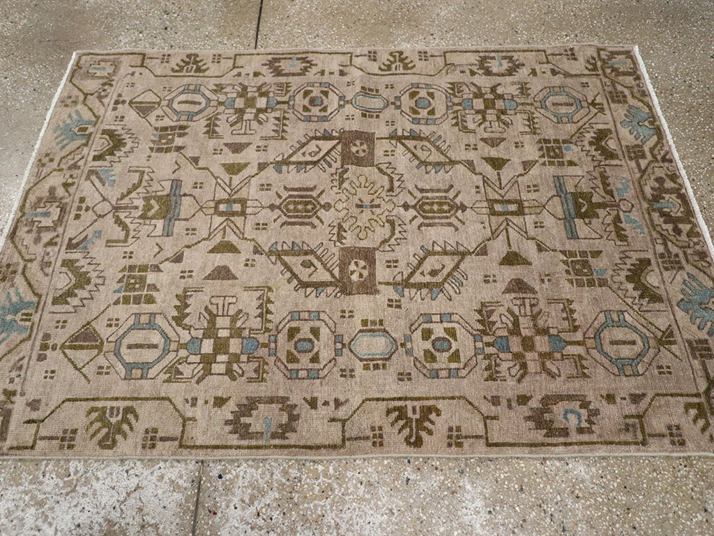 Vintage Persian Malayer Throw Rug (Pair: 2 of 2), No.32018 - Staging