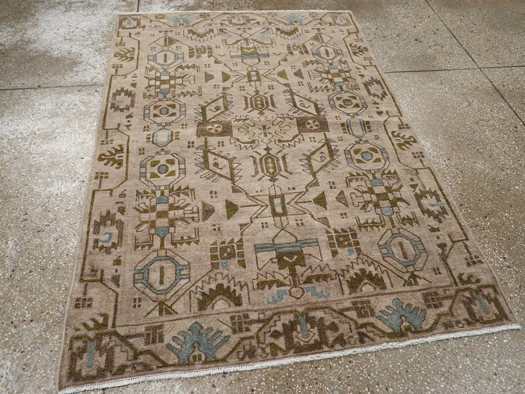 Vintage Persian Malayer Throw Rug (Pair: 2 of 2), No.32018 - Staging