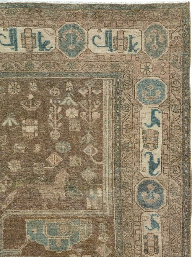 Vintage Persian Malayer Accent Rug, No.32019 - Staging