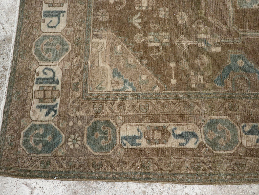 Vintage Persian Malayer Accent Rug, No.32019 - Staging