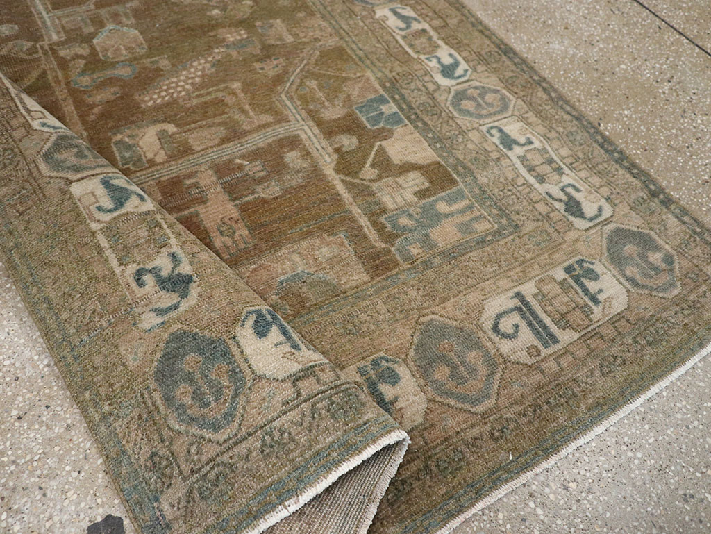 Vintage Persian Malayer Accent Rug, No.32019 - Staging