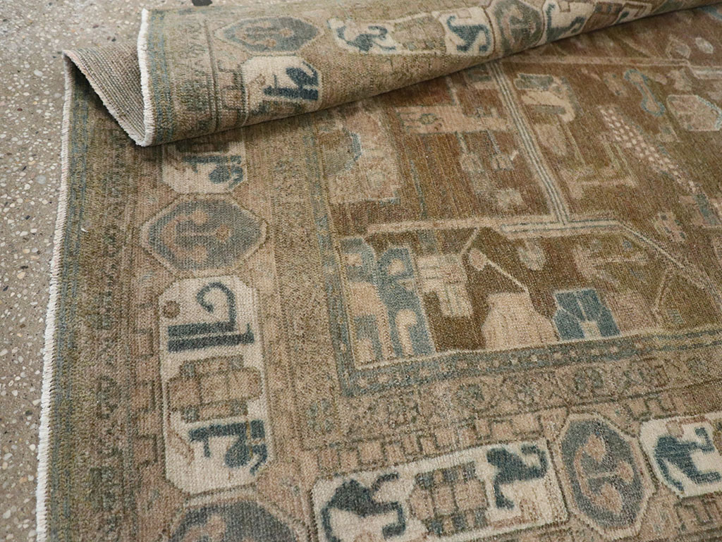 Vintage Persian Malayer Accent Rug, No.32019 - Staging