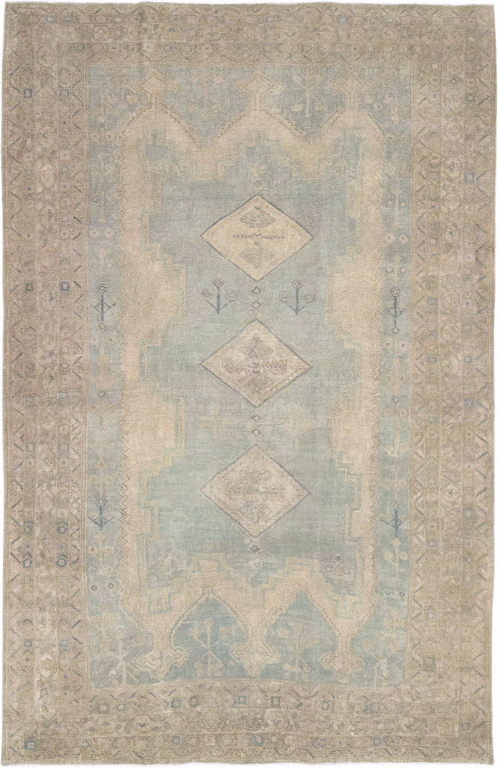 Vintage Persian Afshar Accent Rug, No.32025 - Staging