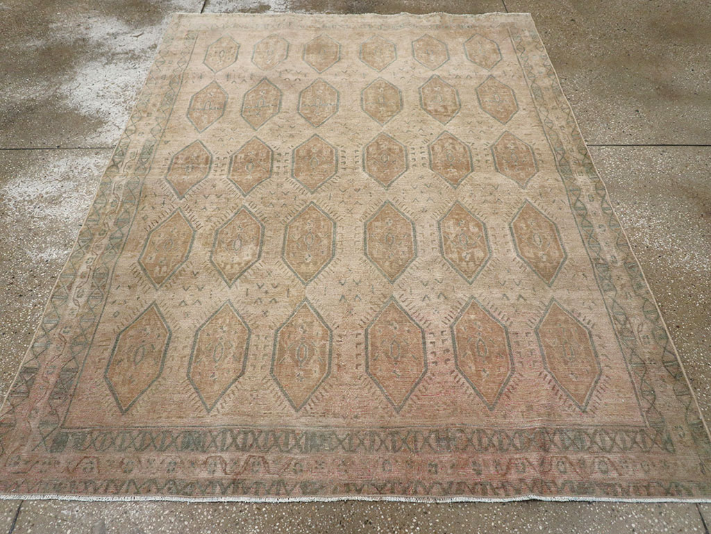 Vintage Persian Afshar Accent Rug, No.32026 - Staging