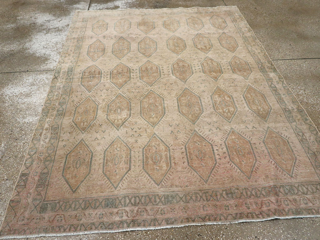 Vintage Persian Afshar Accent Rug, No.32026 - Staging