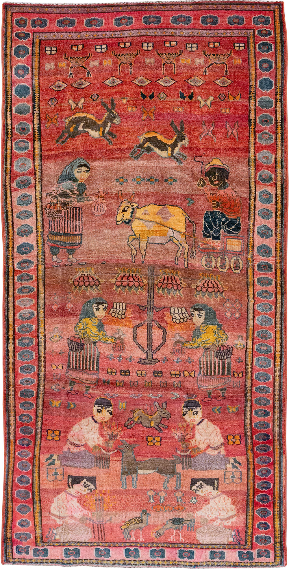 Vintage Persian Lori Pictorial Rug, No.32031 - Staging