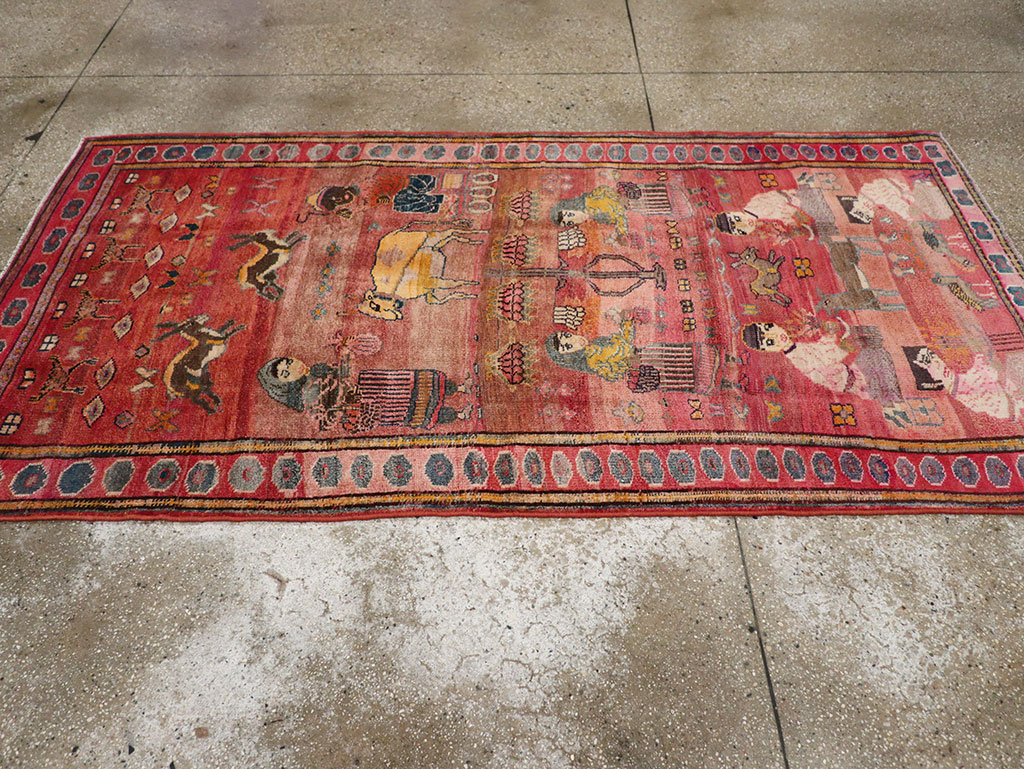 Vintage Persian Lori Pictorial Rug, No.32031 - Staging