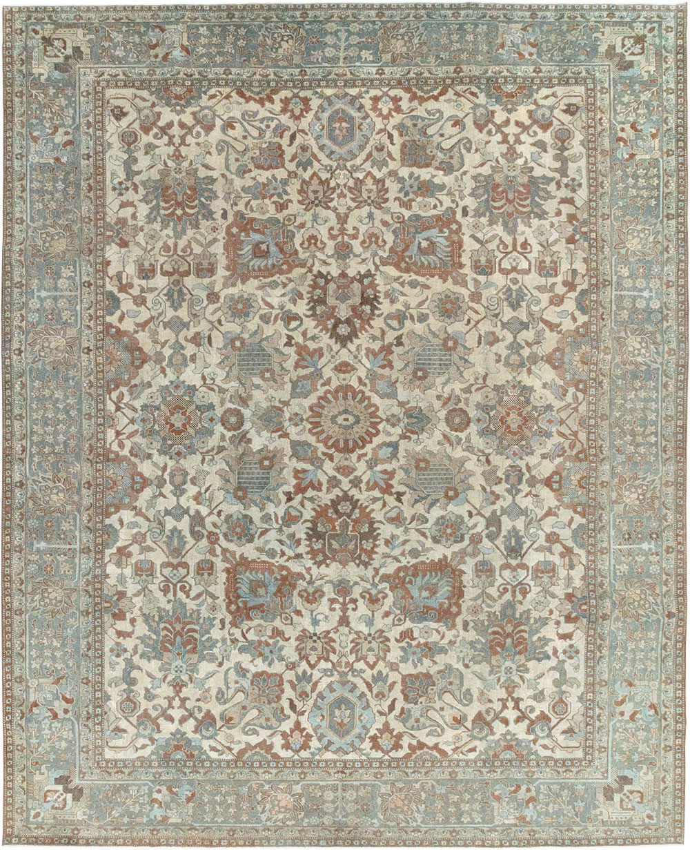 Antique Persian Tabriz Room Size Carpet, No.32032 - Staging