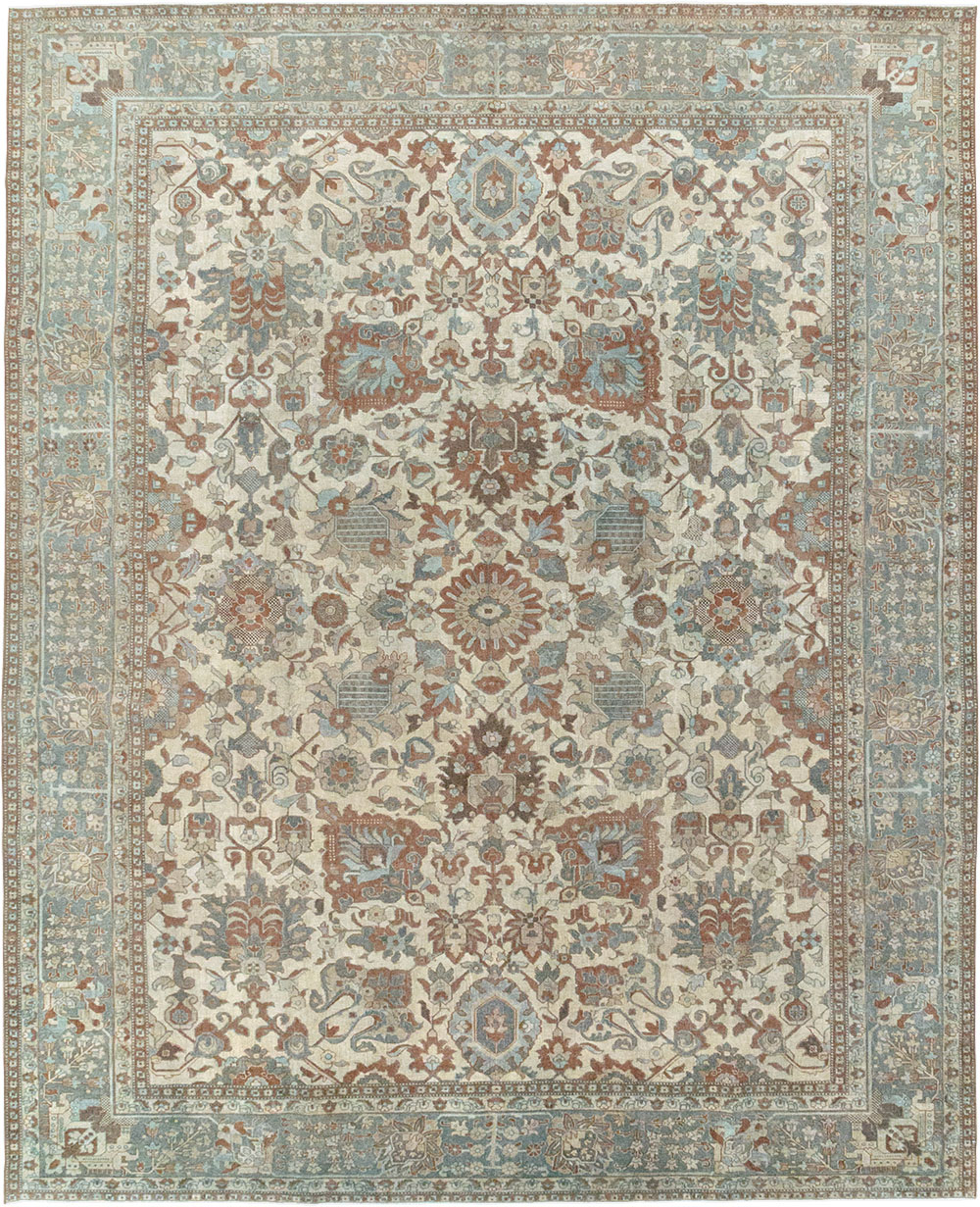 Antique Persian Tabriz Room Size Carpet, No.32032 - Staging
