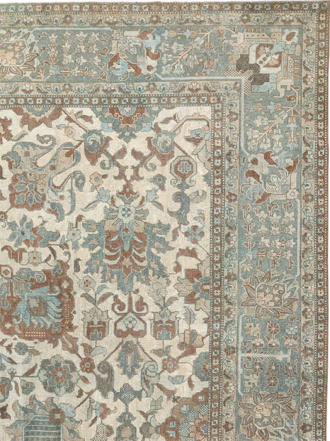 Antique Persian Tabriz Room Size Carpet, No.32032 - Staging