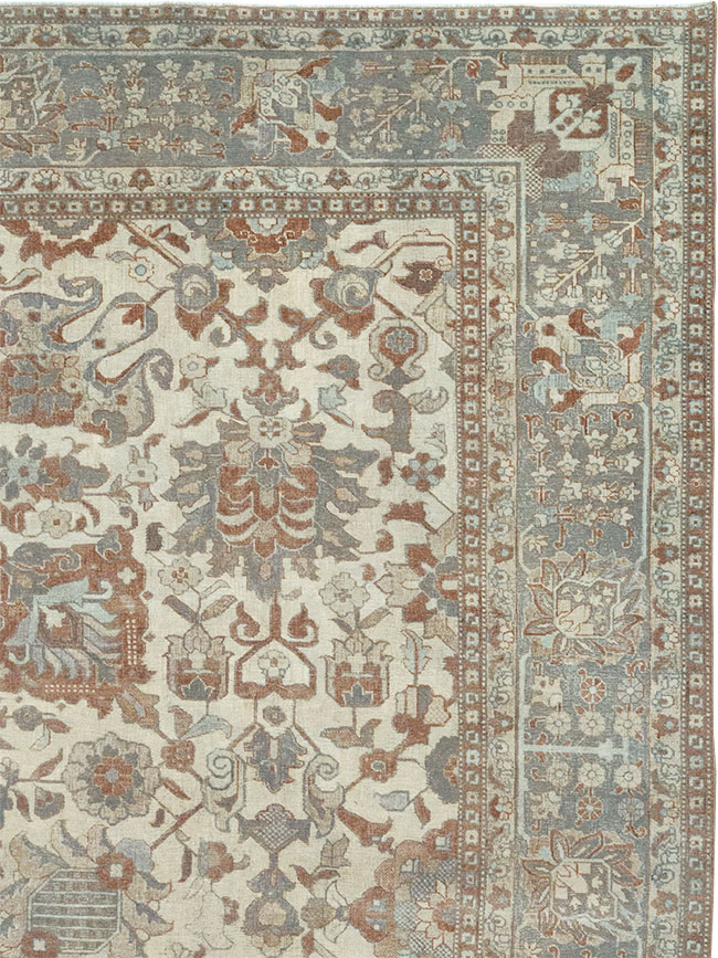 Antique Persian Tabriz Room Size Carpet, No.32032 - Staging