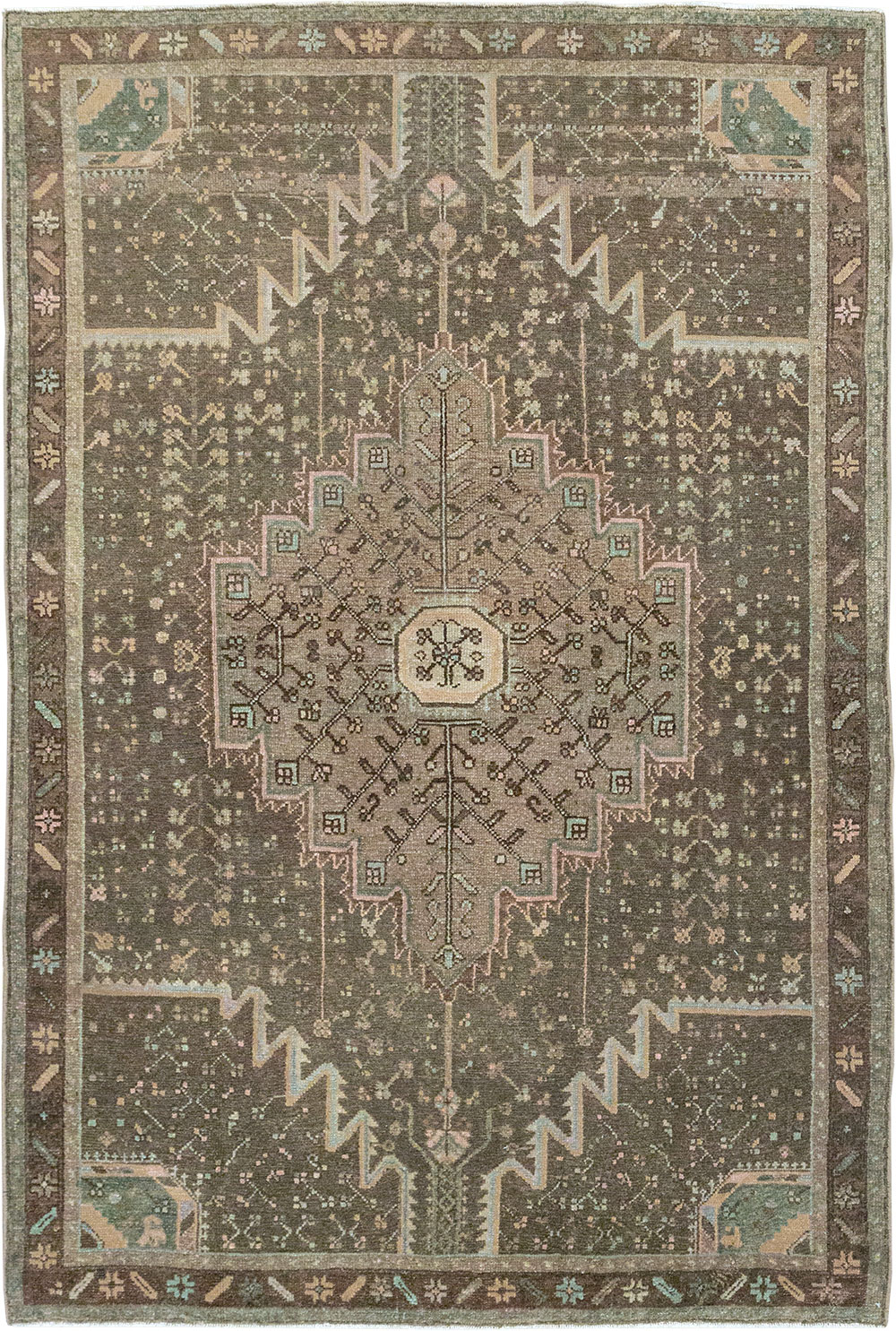 Vintage Persian Malayer Accent Rug, No.32036 - Staging