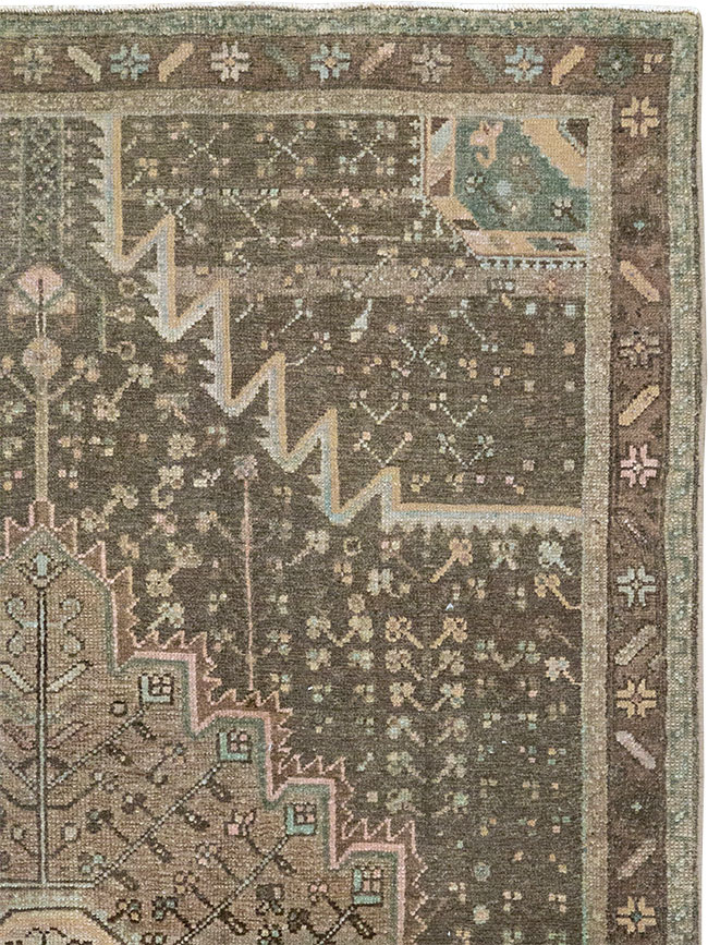 Vintage Persian Malayer Accent Rug, No.32036 - Staging