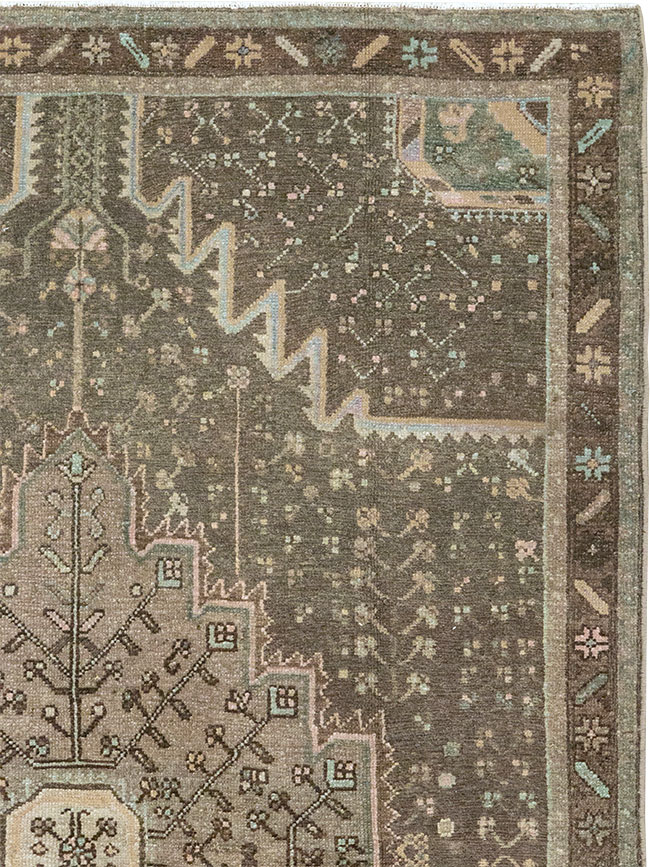 Vintage Persian Malayer Accent Rug, No.32036 - Staging