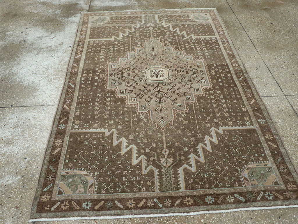 Vintage Persian Malayer Accent Rug, No.32036 - Staging
