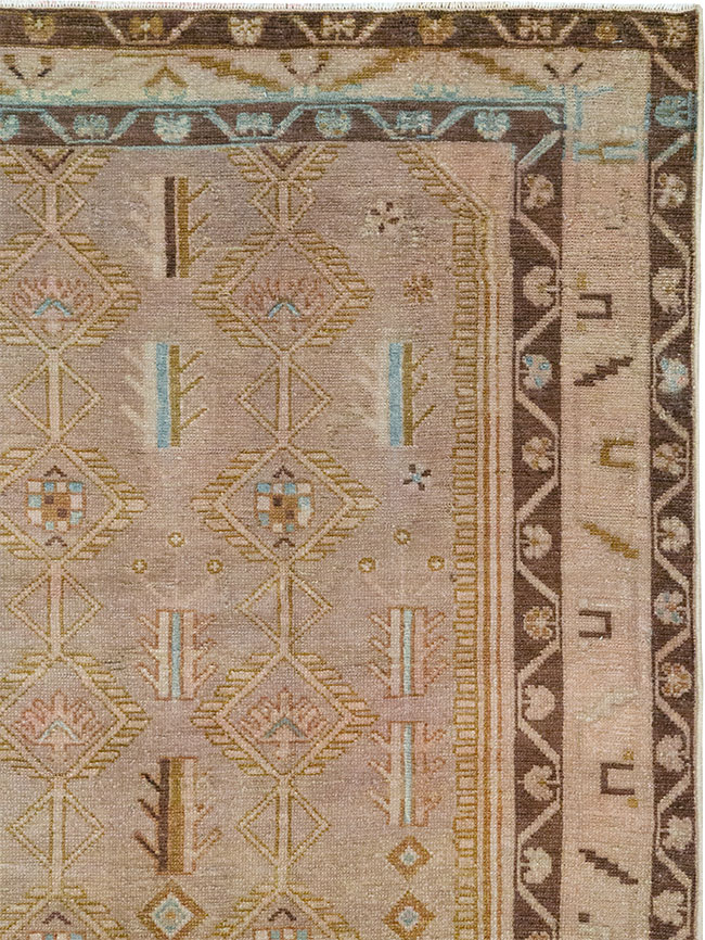 Vintage Persian Malayer Accent Rug, No.32037 - Staging