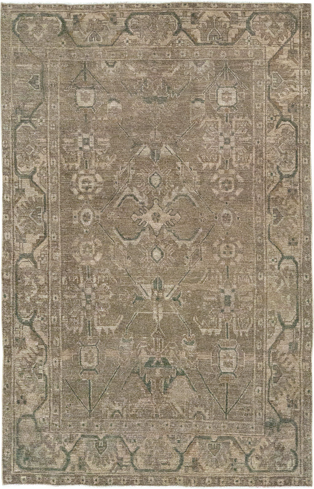 Vintage Persian Malayer Accent Rug, No.32038 - Staging