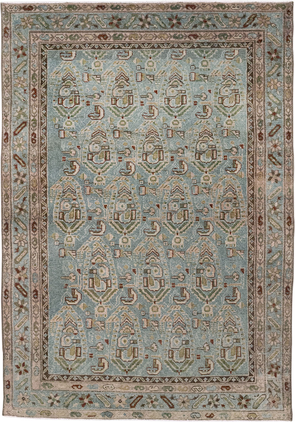 Vintage Persian Malayer Throw Rug, No.32041 - Staging