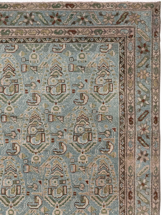 Vintage Persian Malayer Throw Rug, No.32041 - Staging
