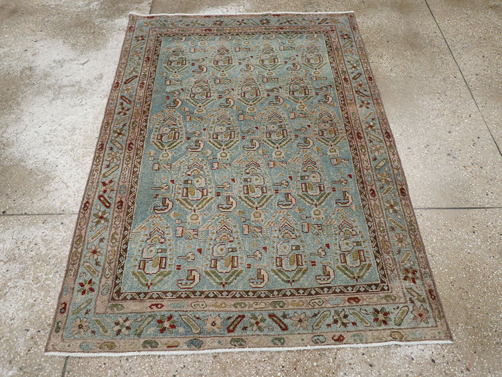 Vintage Persian Malayer Throw Rug, No.32041 - Staging