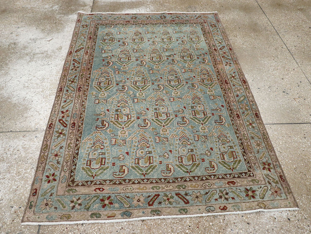 Vintage Persian Malayer Throw Rug, No.32041 - Staging