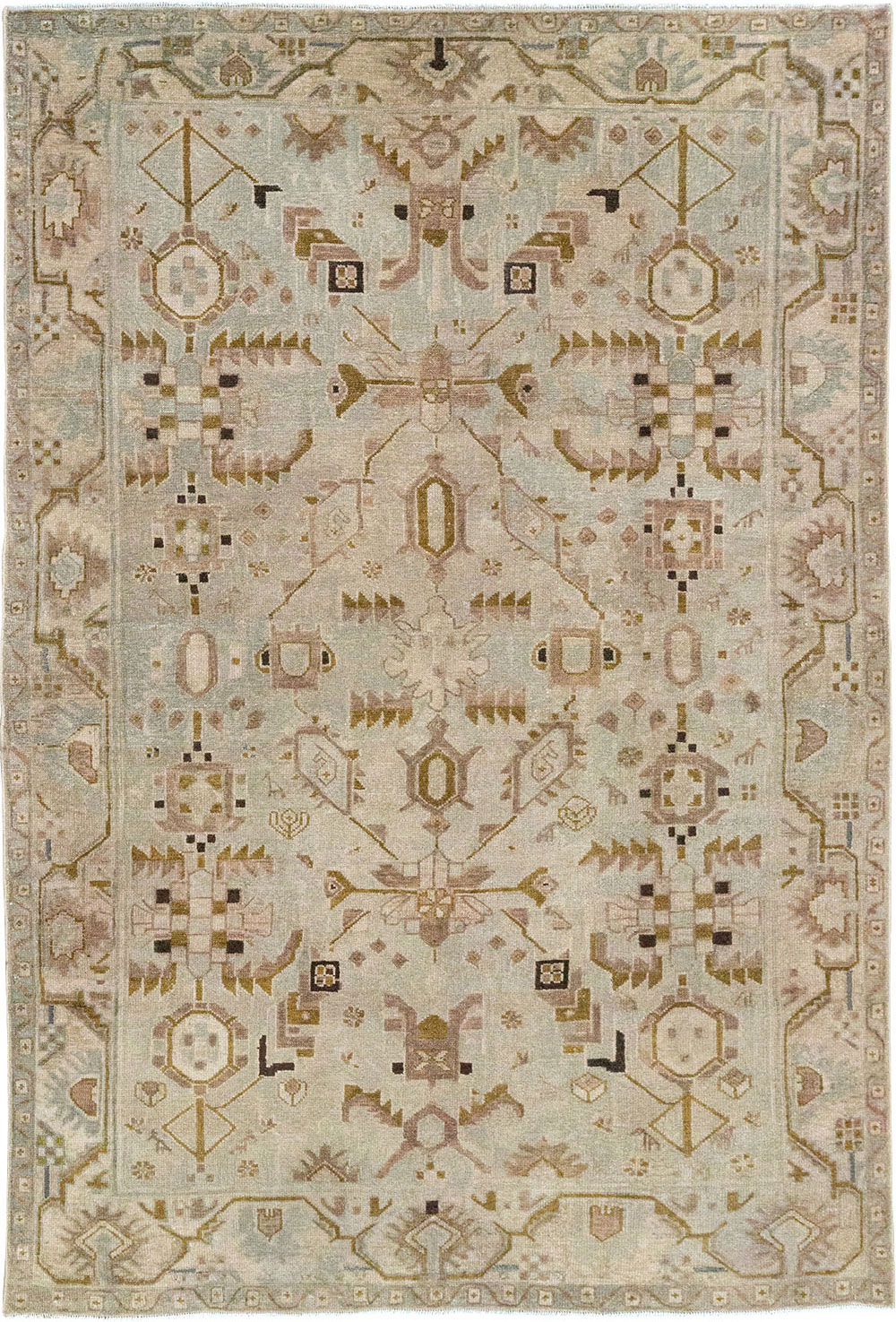 Vintage Persian Malayer Throw Rug, No.32042 - Staging
