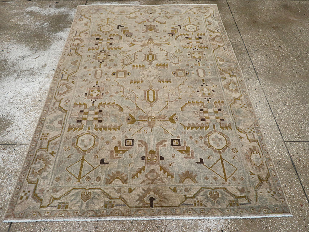 Vintage Persian Malayer Throw Rug, No.32042 - Staging